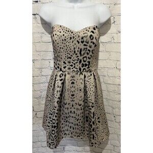 Style Stalker animal print strapless pleated mini dress Size Small